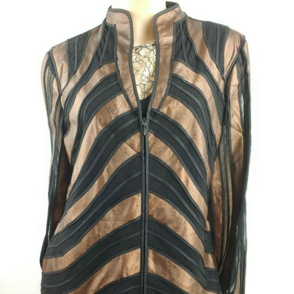 Obstinee by IKA Black Bronze Mesh Striped Jacket